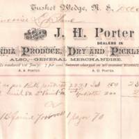 Copie d’une facture datée du 31 décembre 1884, l’en-tête portant la raison sociale de la compagnie J. H. Porter & Co.