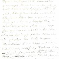 Un feuillet manuscrit du journal de voyage de Rameau de Saint-Père en Acadie, en 1860