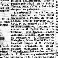 Compte rendu du 15 août à Meteghan en 1925